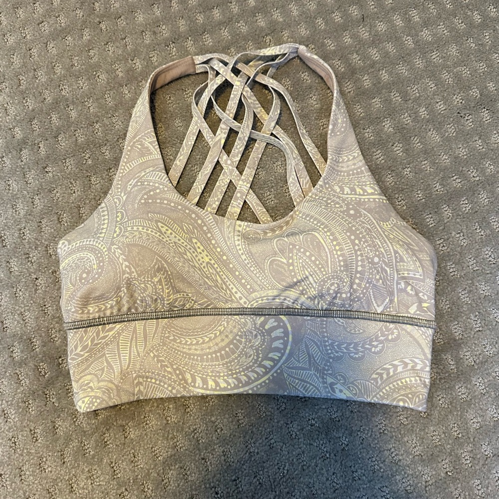 Lululemon Athletica Beige Paisley Sports Bra